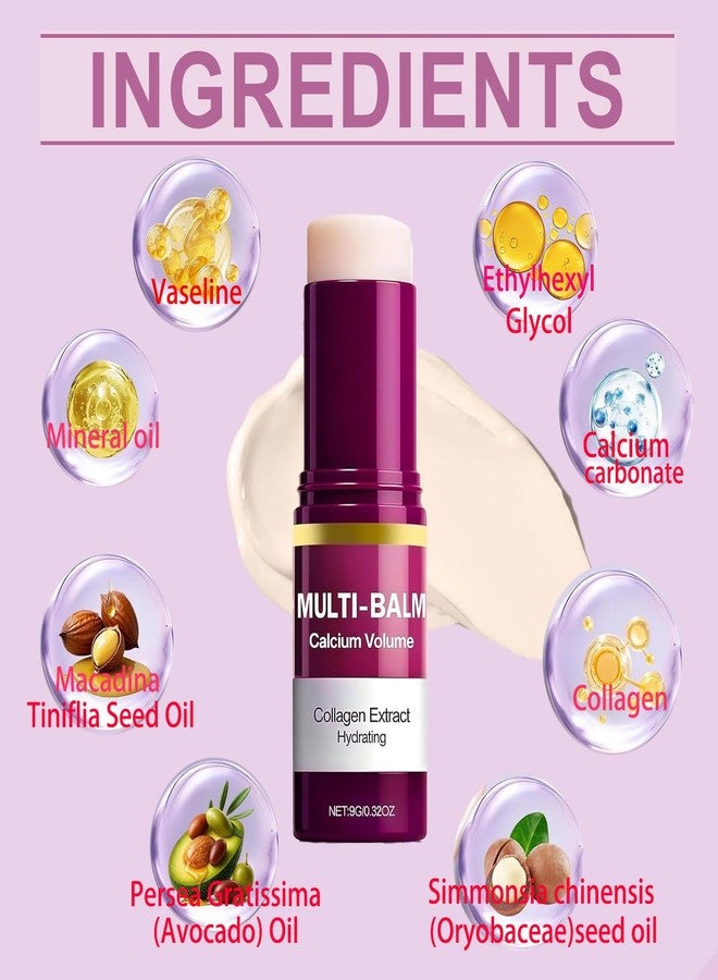 سكروس عبوتان من بلسم الكالسيوم المتعدد، بلسم الكالسيوم المتعدد لزيادة حجم البشرة - عصا ترطيب كورية بالكولاجين لعلاج مكافحة الشيخوخة والترطيب وشد البشرة مع فيتامين هـ - مناسب للعينين والوجه والرقبة وجميع أنواع البشرة - Image 5